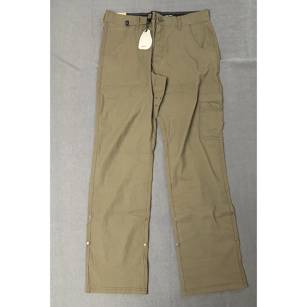 Prana Stretch Zion Pants II Relaxed Straight Fit Men's Size 33x32 Slate Green